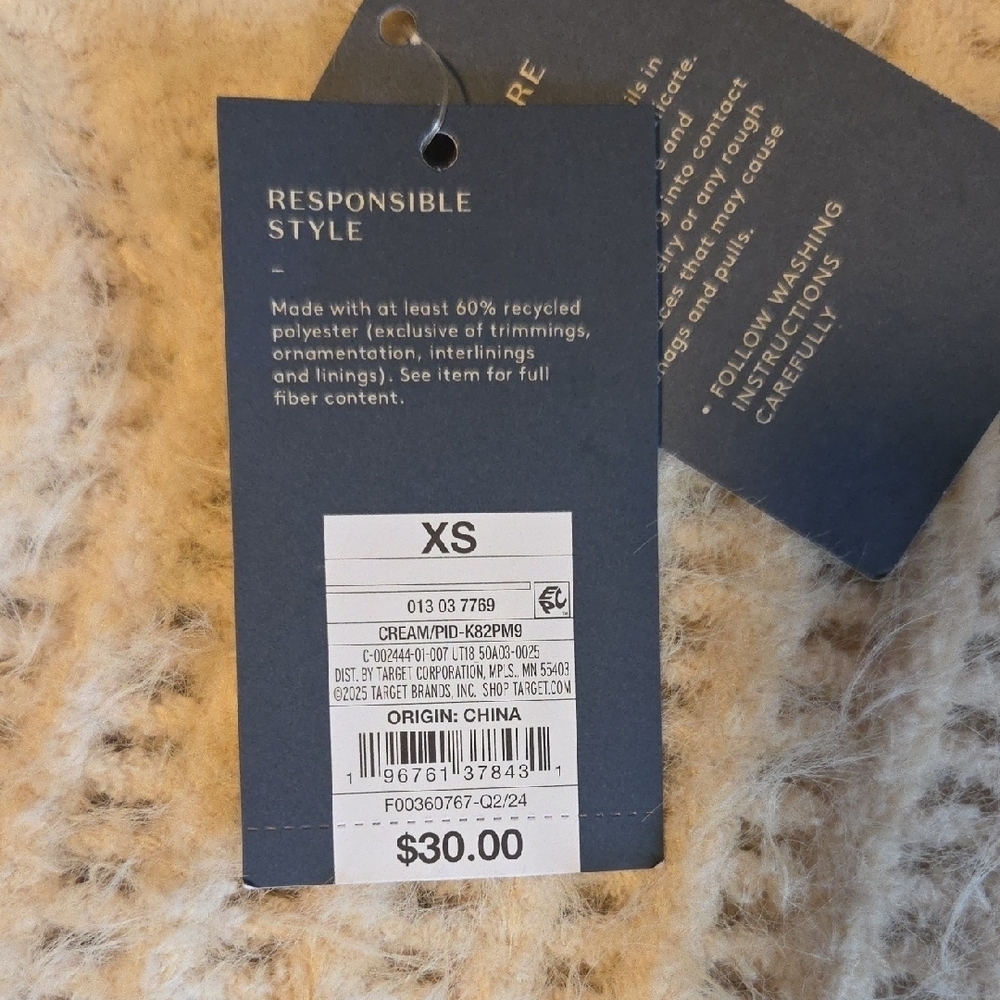 Universal Thread Cream Ribbed Sweater with Blue Jeans - Picture 7 of 10